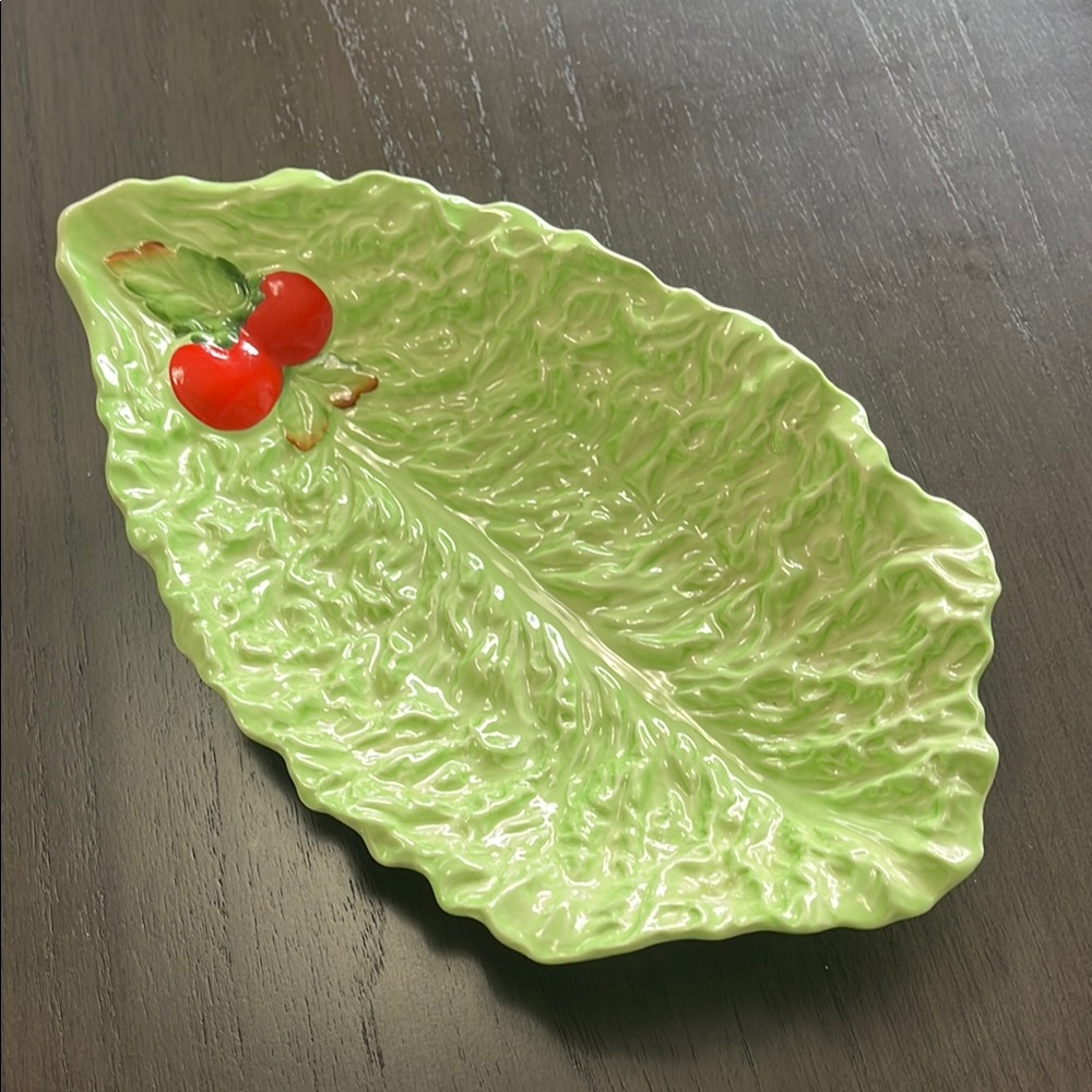 Vintage Carlton Ware Leaf Green Ceramic Platter